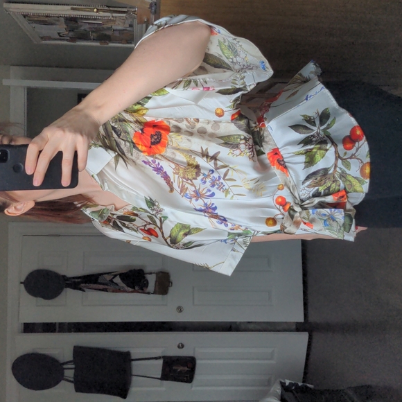 Roberto Cavalli kimono top / belted floral silk blouse / Class Cavalli - Picture 7 of 16
